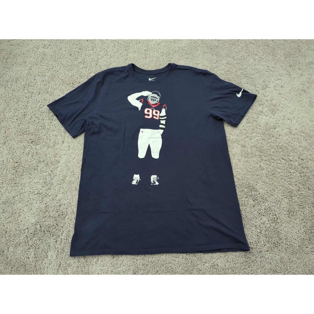 Houston Texans T Shirt Mens XL Blue Short Sleeve NFL The Nike Tee Athletic Cut